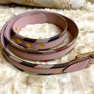 Burberry check reversible belt in pink and nova